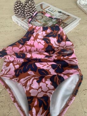 OshKosh B'gosh Pink, Rust & Navy Floral One-Piece